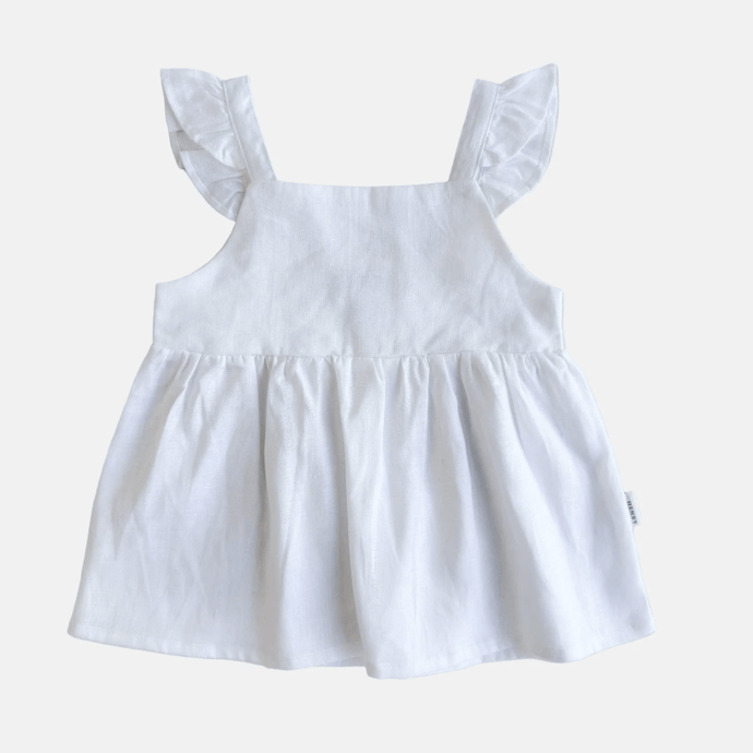 Love Henry Girls Esme Top - White Linen