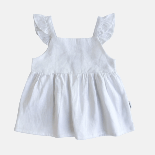 Love Henry Girls Esme Top - White Linen