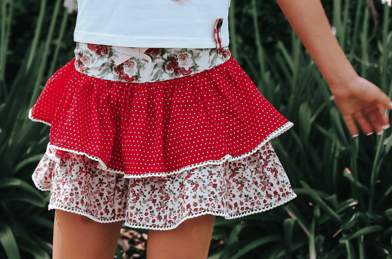 Load image into Gallery viewer, Love Henry Girls Frilly Skirt - Festive Floral
