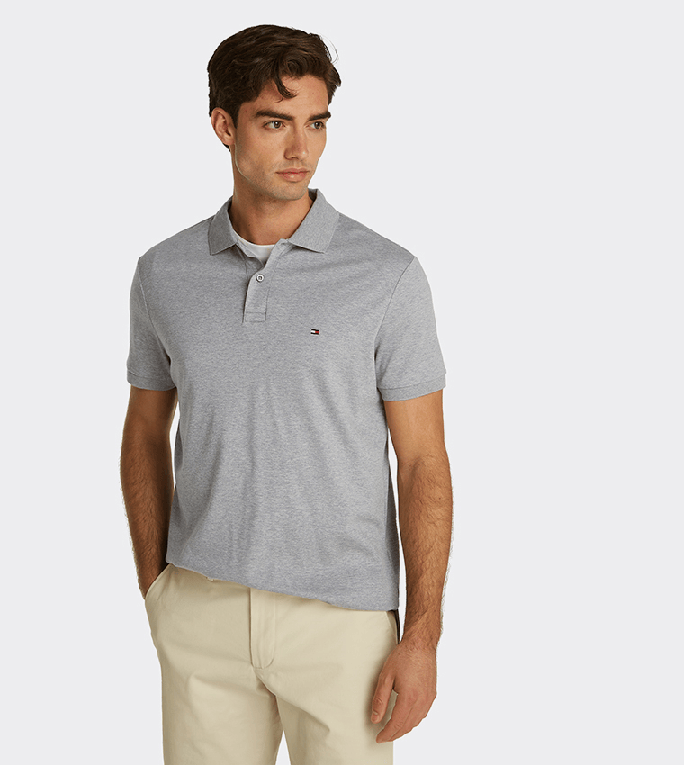 Load image into Gallery viewer, Tommy Hilfiger Mens Liquid Cotton Polo - Medium Grey Heather
