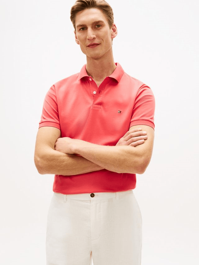 Load image into Gallery viewer, Tommy Hilfiger Mens Liquid Cotton Polo - Vintage Red
