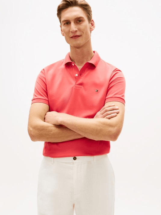 Tommy Hilfiger Mens Liquid Cotton Polo - Vintage Red