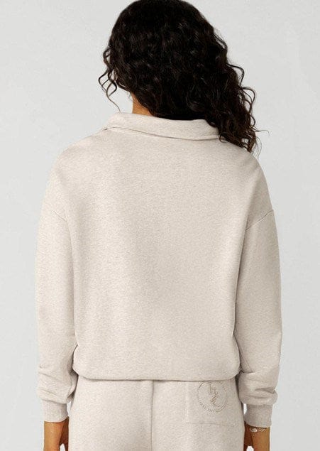 Lorna Jane Womens LJC Heritage Quarter Zip Sweat - Oat Marl