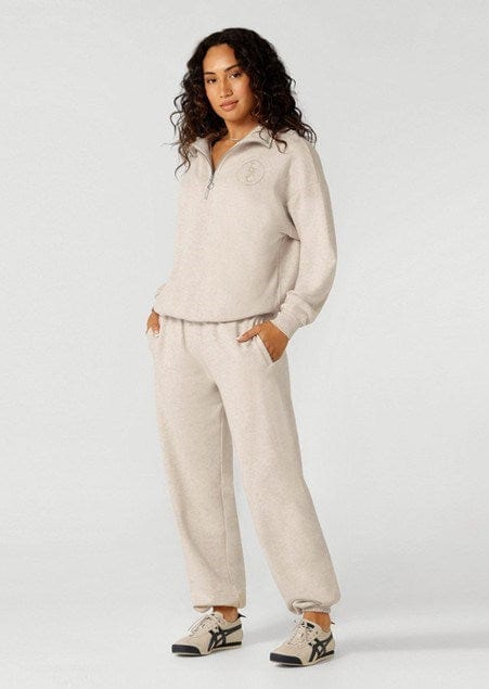 Lorna Jane Womens LJC Heritage Quarter Zip Sweat - Oat Marl