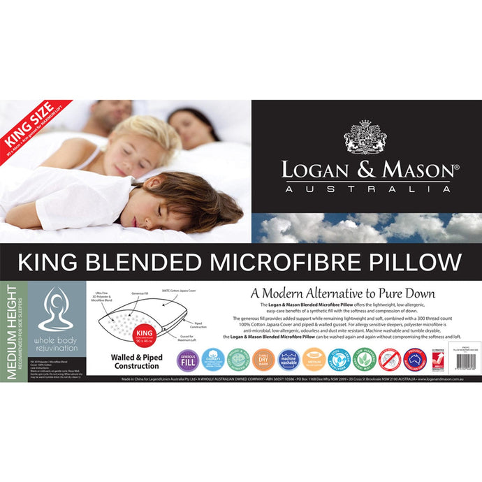 Logan & Mason King Blended Microfibre Pillow