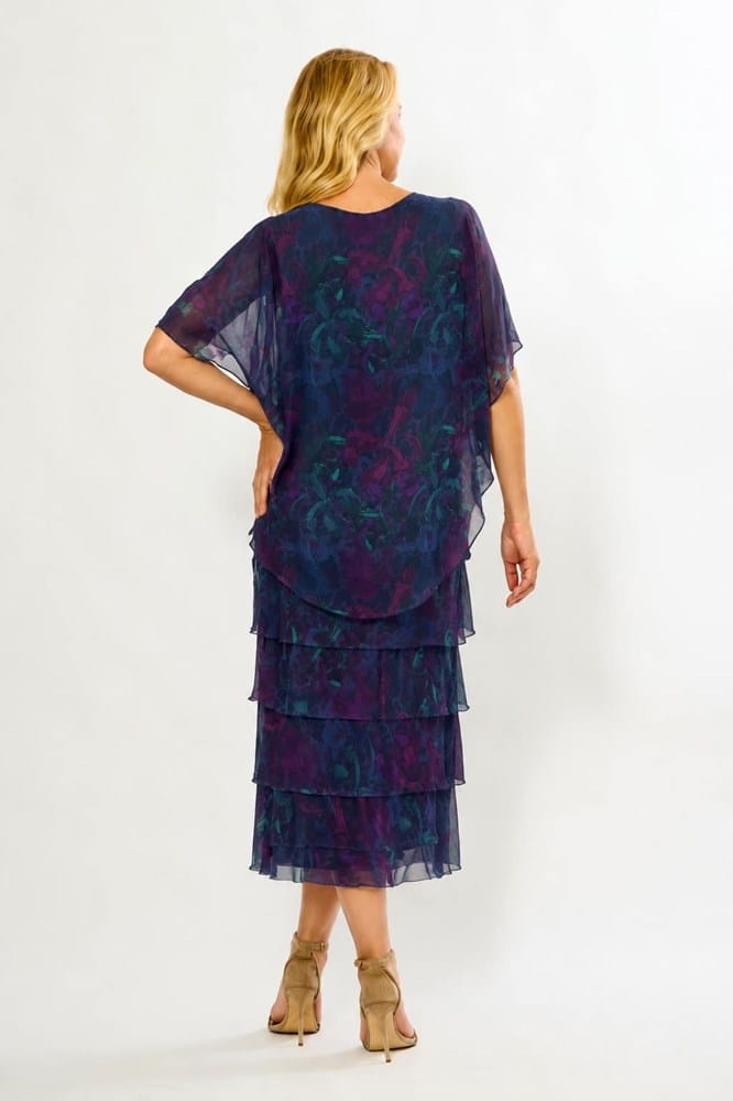 Load image into Gallery viewer, La Strada Womens Multi Layers Dress - Navy Floral
