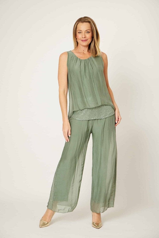 Load image into Gallery viewer, La Strada Womens Sequin Trim Pants
