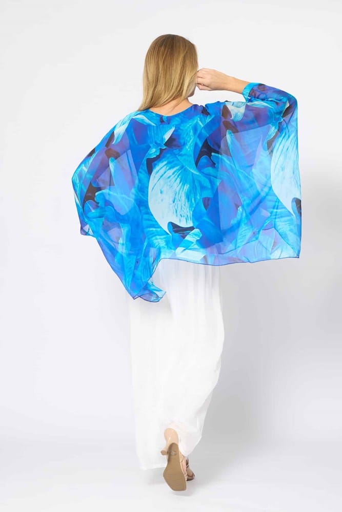 Load image into Gallery viewer, La Strada Womens Kaftan Top - Cobalt Abstract

