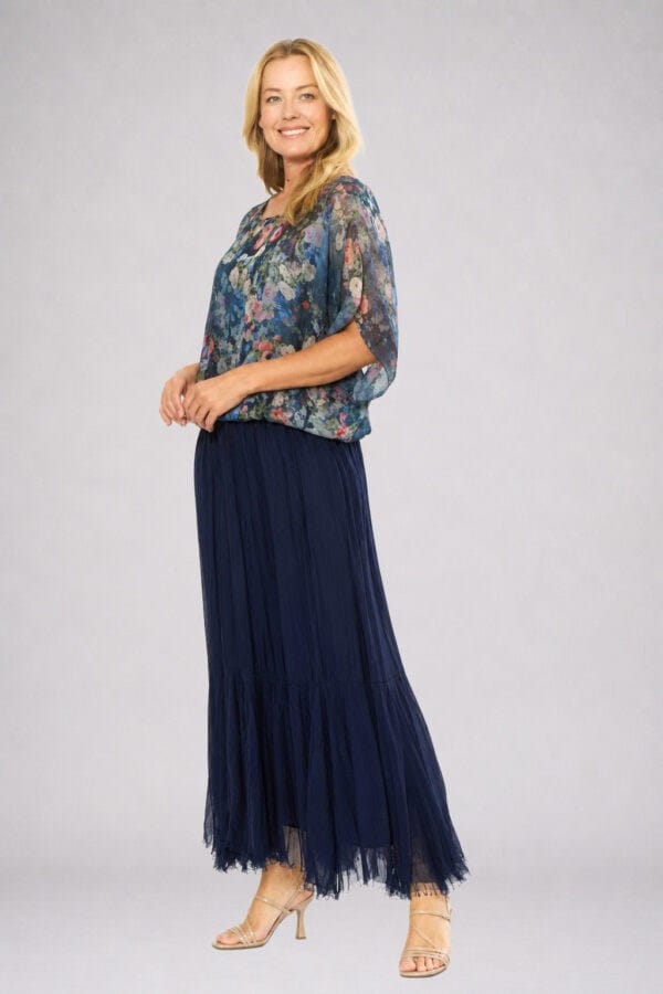 Load image into Gallery viewer, La Strada Womens Bat Wing Top - Navy Floral
