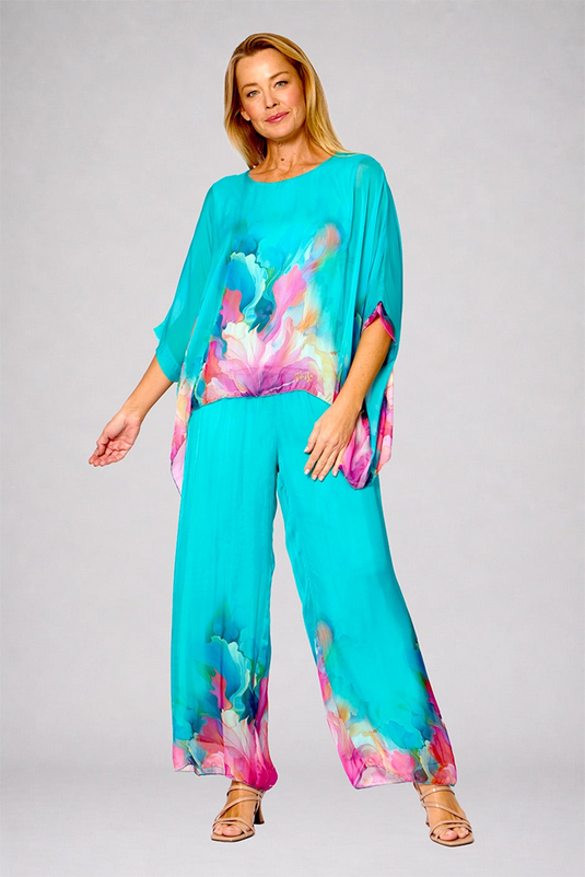 La Strada Womens Viscose Kaftan Top - Tiffany Floral