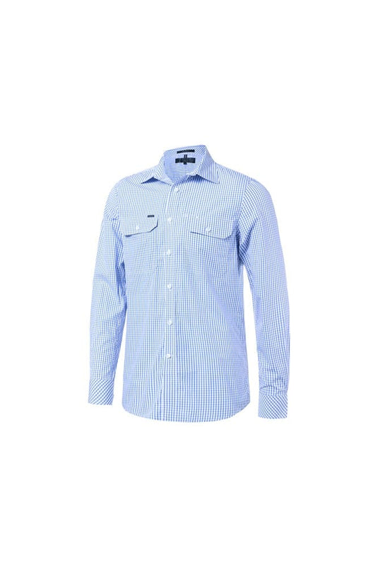 Pilbara Mens Check Dual Pocket Long Sleeve Shirt