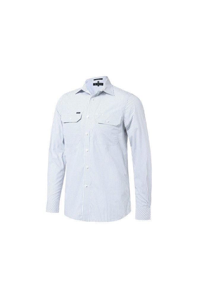 Load image into Gallery viewer, Pilbara Mens Check Dual Pocket Long Sleeve Shirt
