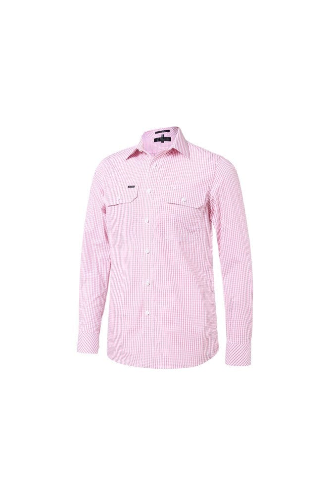 Load image into Gallery viewer, Pilbara Mens Check Dual Pocket Long Sleeve Shirt

