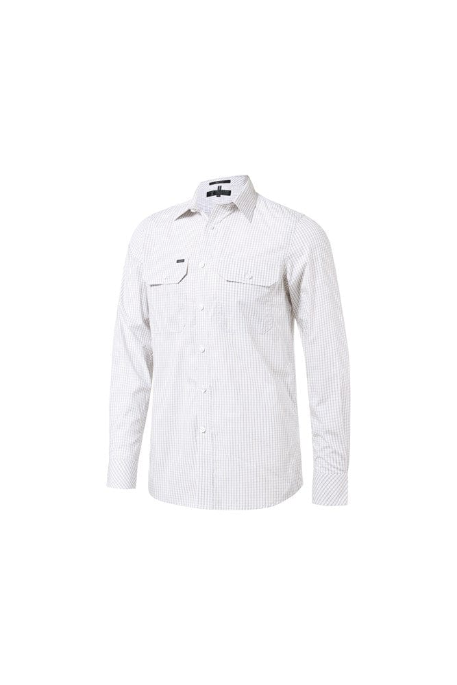 Load image into Gallery viewer, Pilbara Mens Check Dual Pocket Long Sleeve Shirt
