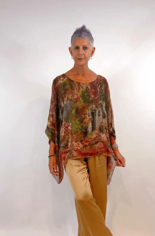 Load image into Gallery viewer, La Strada Womens Silk Viscose Kaftan Top
