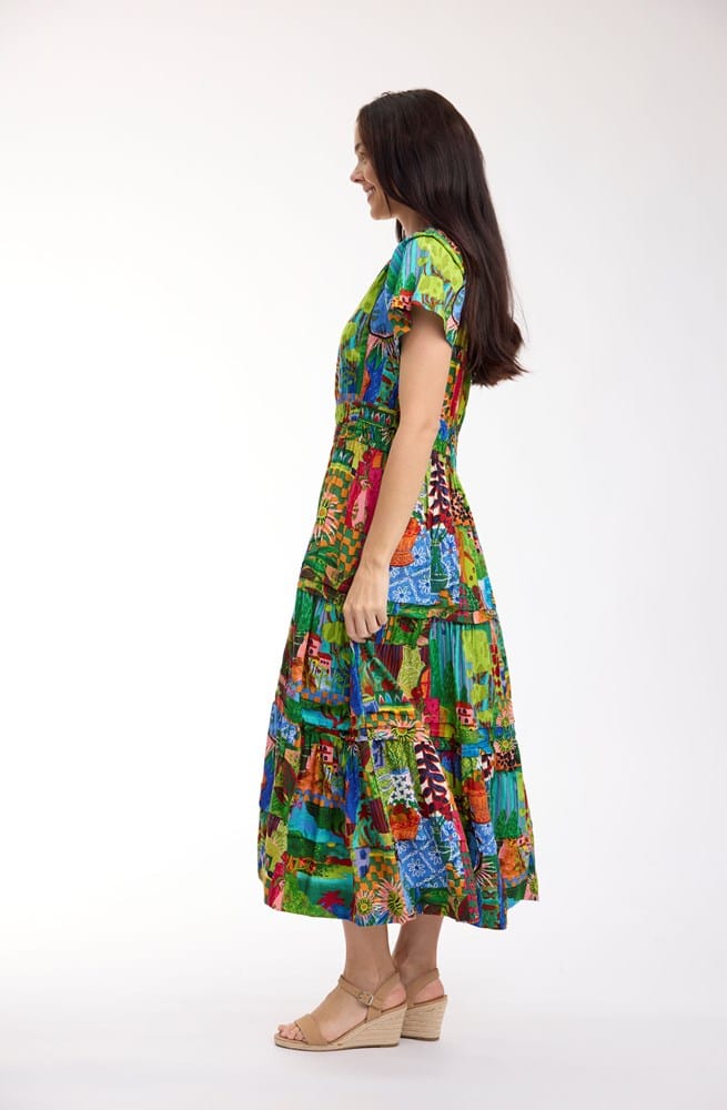 Load image into Gallery viewer, Orientique Womens Le Moulin Dress Maxi Short Sleeve
