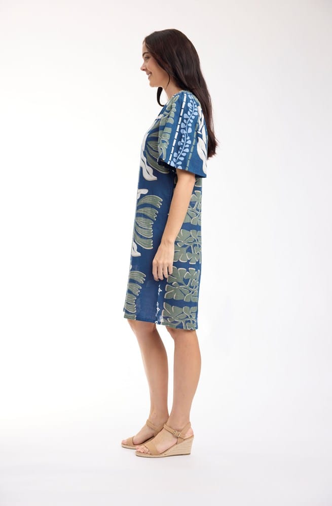 Load image into Gallery viewer, Orientique Womens Liberte Blue Dress Collar 3/4 Sleeve
