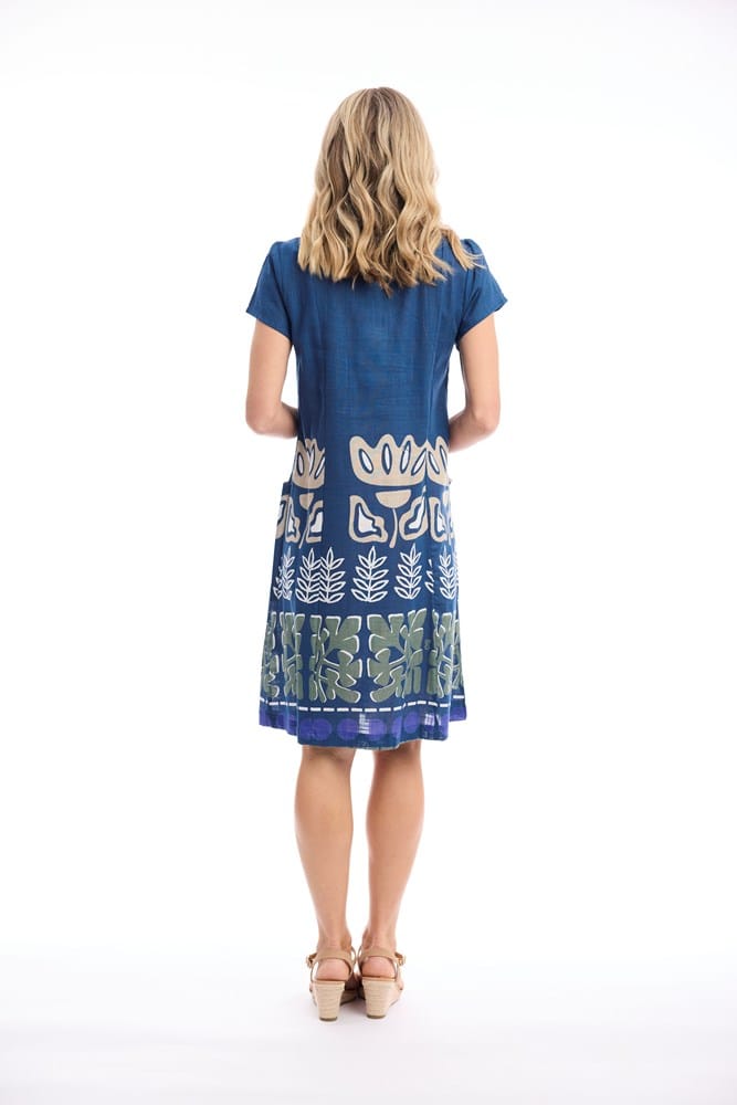 Load image into Gallery viewer, Orientique Womens Liberte Blue Dress Bib Pockets
