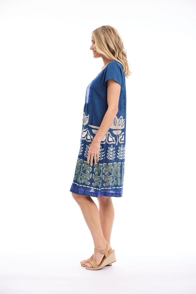 Load image into Gallery viewer, Orientique Womens Liberte Blue Dress Bib Pockets
