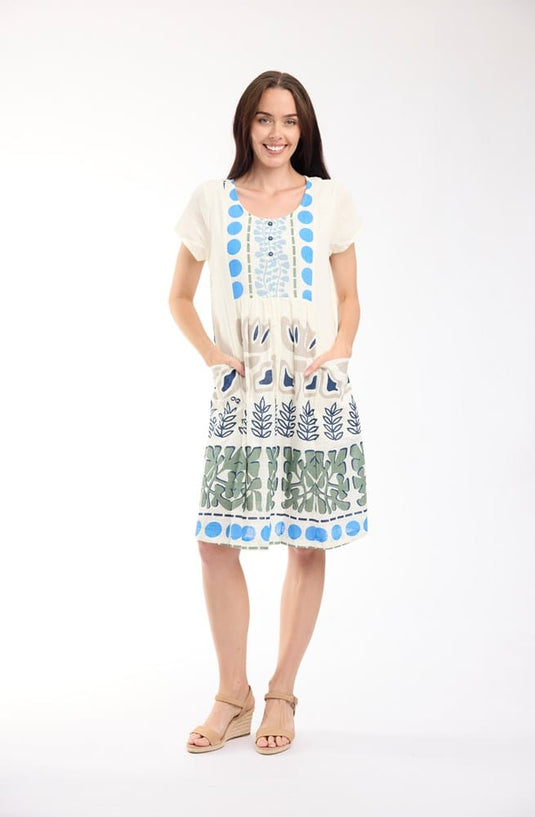Orientique Womens Liberte White Dress Bib Pockets