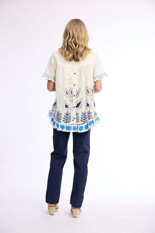 Orientique Womens Liberte White Top Frill
