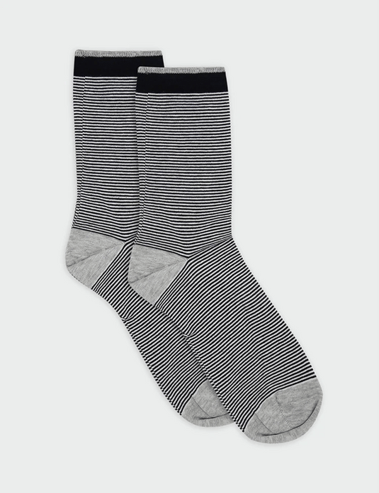 Levante Lina Fine Stripe Crew Sock