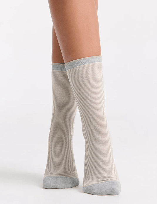 Levante Lina Fine Stripe Crew Sock