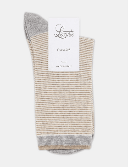 Levante Lina Fine Stripe Crew Sock