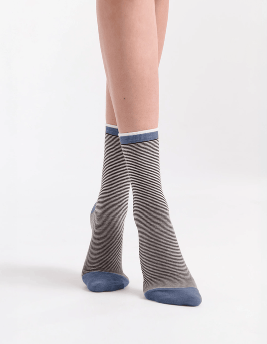 Levante Lina Fine Stripe Crew Sock