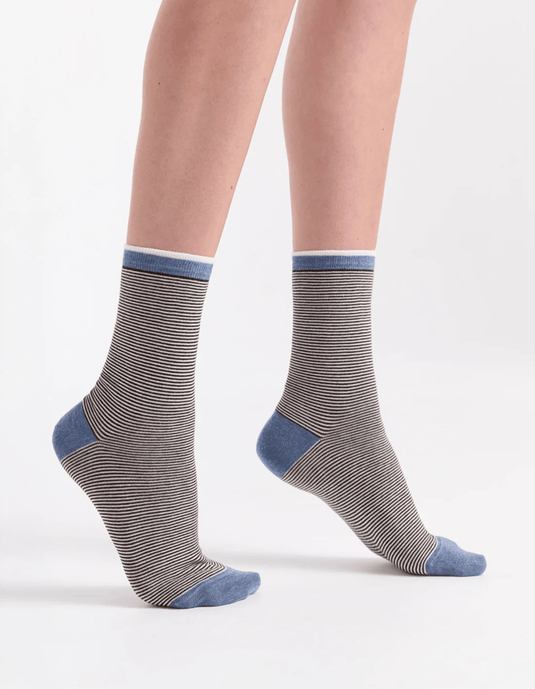Levante Lina Fine Stripe Crew Sock