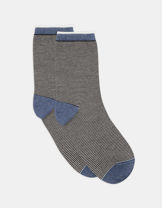 Levante Lina Fine Stripe Crew Sock
