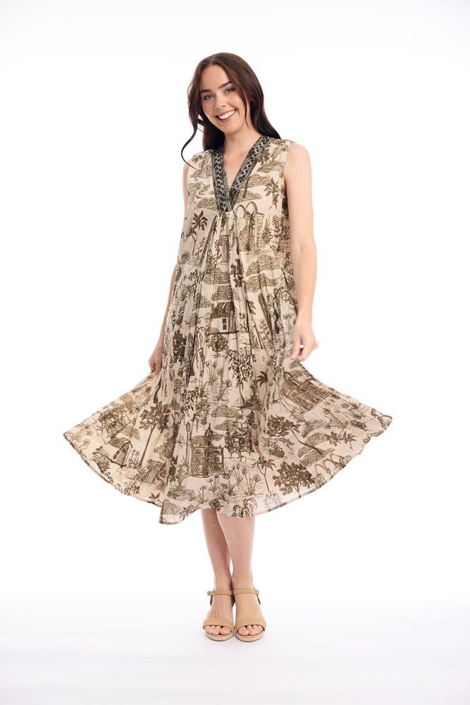 Load image into Gallery viewer, Orientique Womens Loumarin Dress Maxi V Sleeveless
