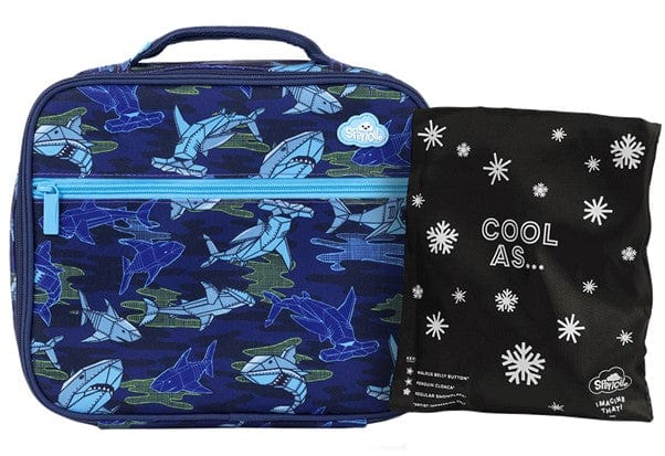 Spencil Robo Shark Big Cooler Lunch Bag + Chill Pack