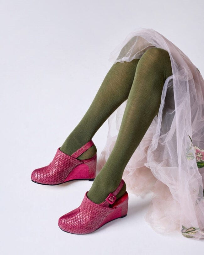 Load image into Gallery viewer, Tightology Womens Luxe Olive Merino Wool Tights
