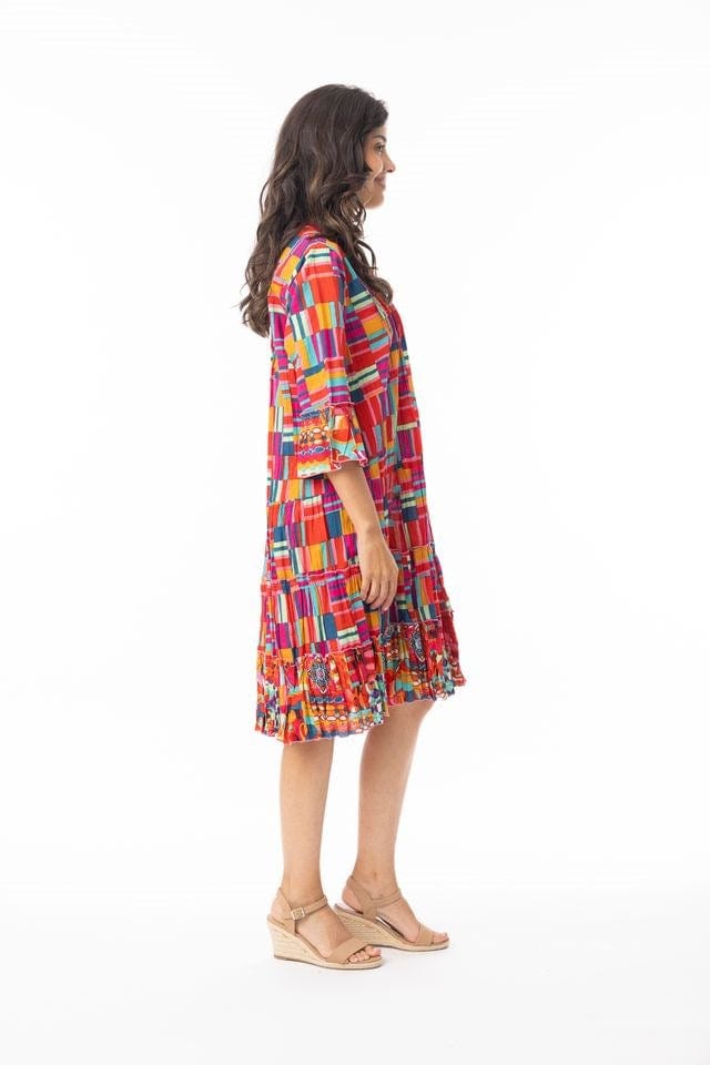 Load image into Gallery viewer, Orientique Womens Peru Dress Layers Frill Sleeve
