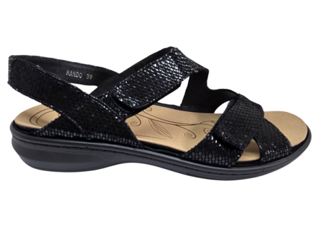 Cassini Womens Mando Shoes - Black Snake