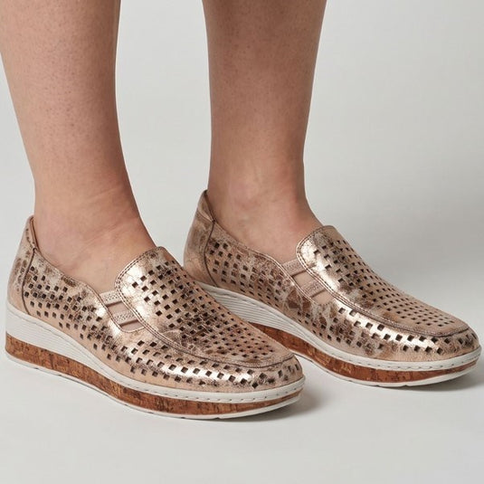 Cassini Womens Monkey Shoes - Rose Gold Mottle
