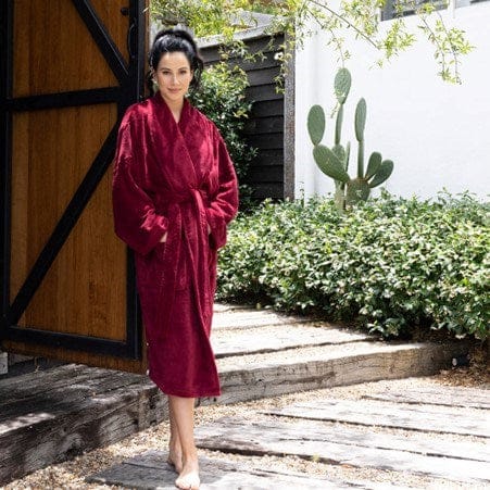 Bambury Microplush Bath Robe - Merlot