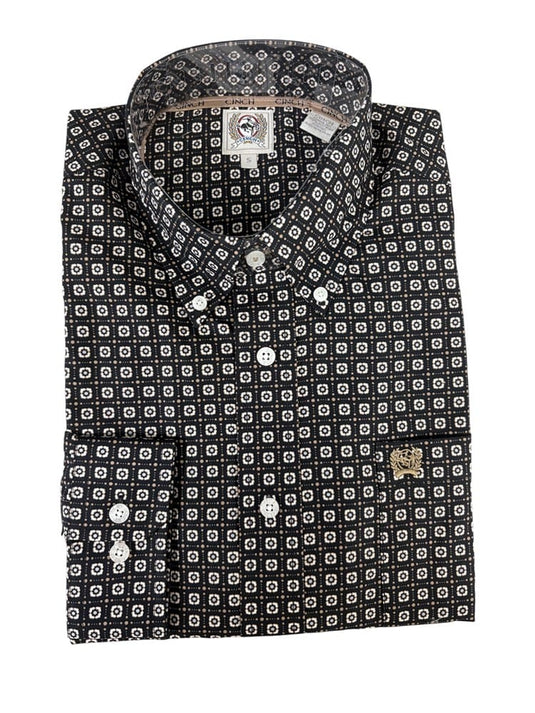 Cinch Mens Patterned Long Sleeve Shirt