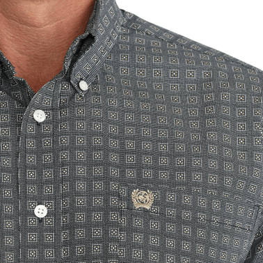 Load image into Gallery viewer, Cinch Men's Navy Geometric Print Shirt
