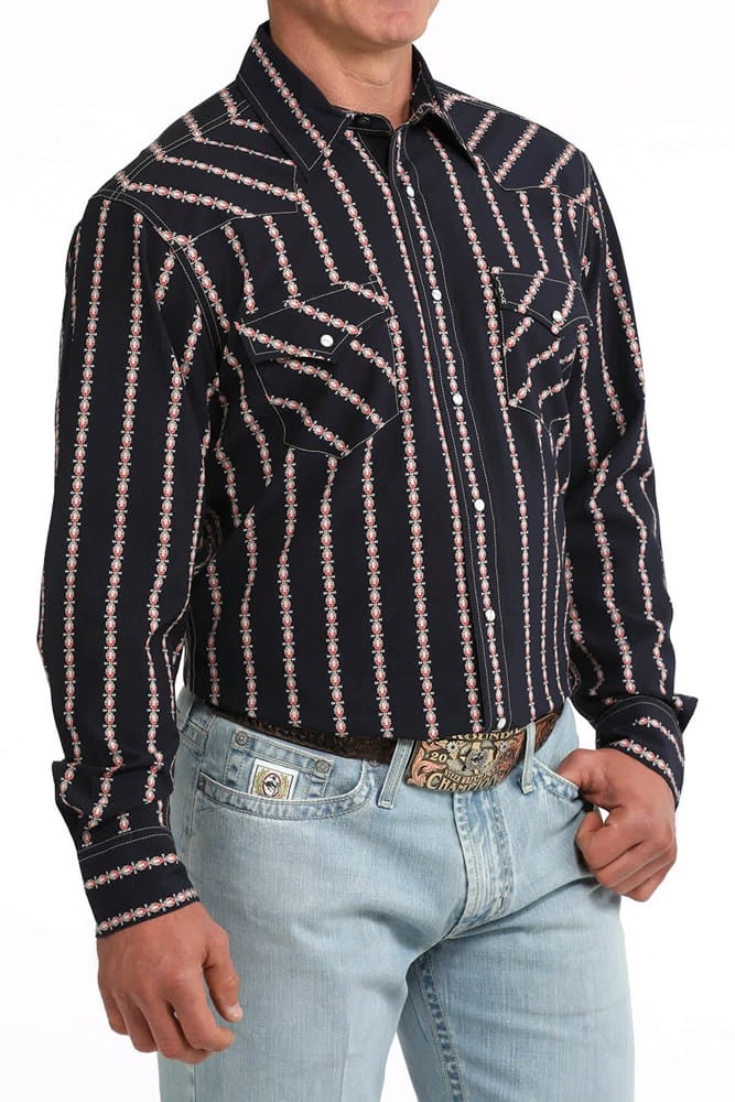 Load image into Gallery viewer, Cinch Mens Modern Fit Retro Striped Long Sleeve Shirt
