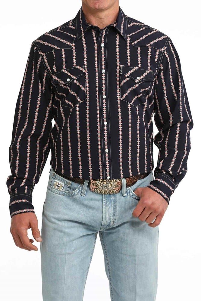 Load image into Gallery viewer, Cinch Mens Modern Fit Retro Striped Long Sleeve Shirt
