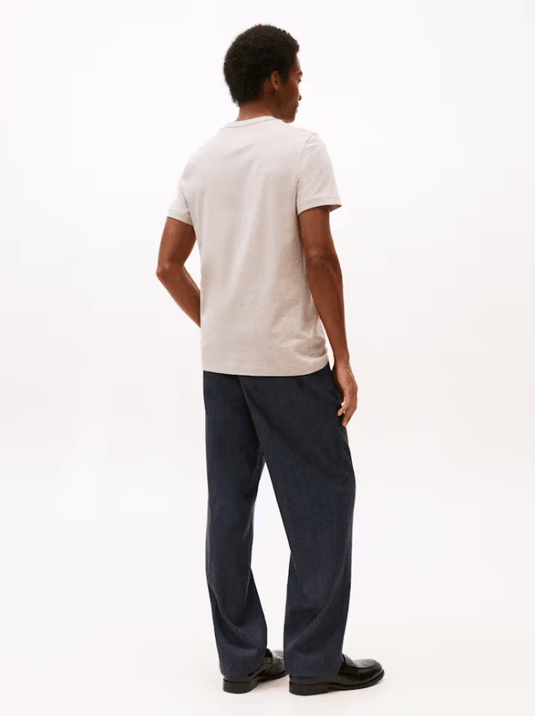 Tommy Hilfiger Mens Logo Tee - Heathered Pebble