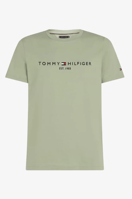 Tommy Hilfiger Mens Logo Tee - Earth Sage