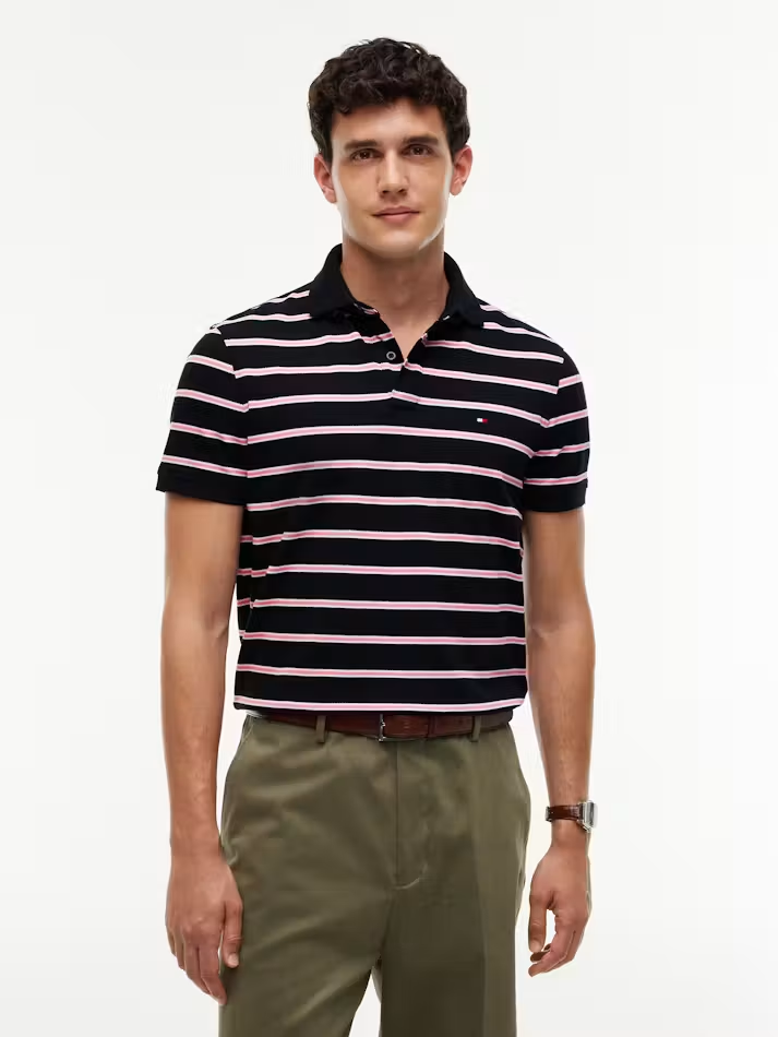 Load image into Gallery viewer, Tommy Hilfiger Mens 1985 Polo - Navy Blue/Synthetic Blush/White
