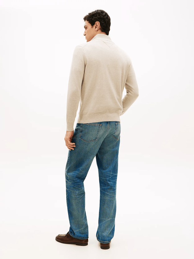 Load image into Gallery viewer, Tommy Hilfiger Mens Flag Embroidery Quarter-Zip Jumper
