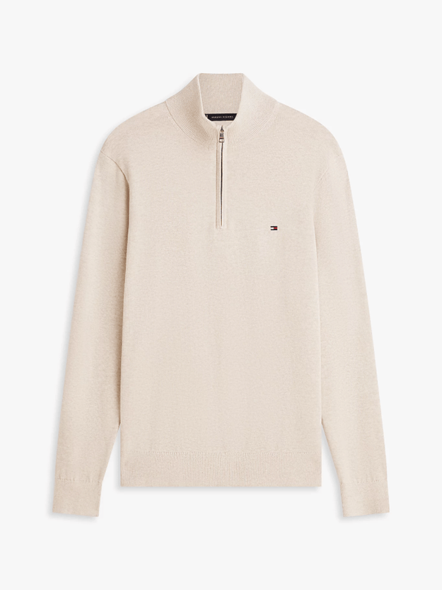 Load image into Gallery viewer, Tommy Hilfiger Mens Flag Embroidery Quarter-Zip Jumper
