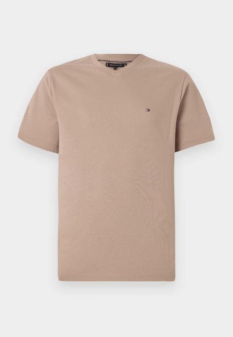 Tommy Hilfiger Mens Essential V-Neck Tee- Coastal Taupe