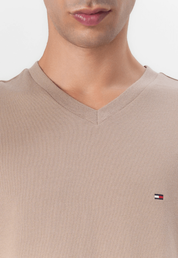 Load image into Gallery viewer, Tommy Hilfiger Mens Essential V-Neck Tee- Coastal Taupe
