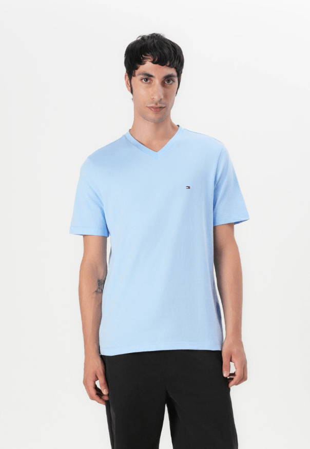 Load image into Gallery viewer, Tommy Hilfiger Mens Essential V-Neck Tee - Vessel Blue
